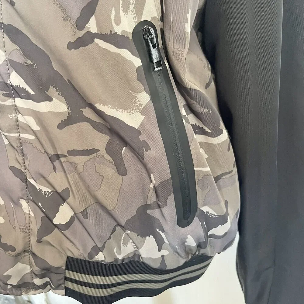 Express Bomber Mens Jacket Sz Large Camouflage Military Army Damaged Ripped